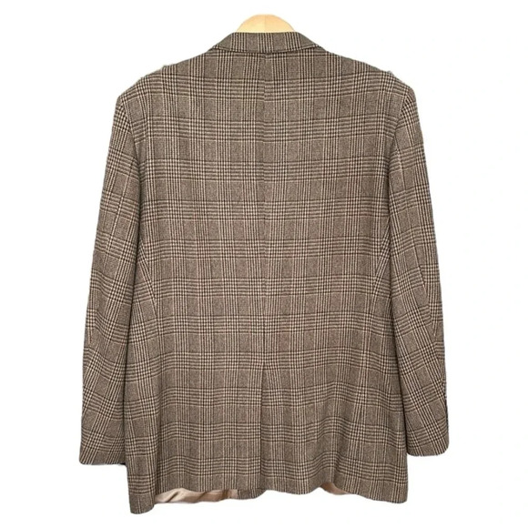 CRICKETEER Vintage Wool Camel Hair Houndstooth Plaid Blazer Sport Coat 46L - Picture 6 of 16